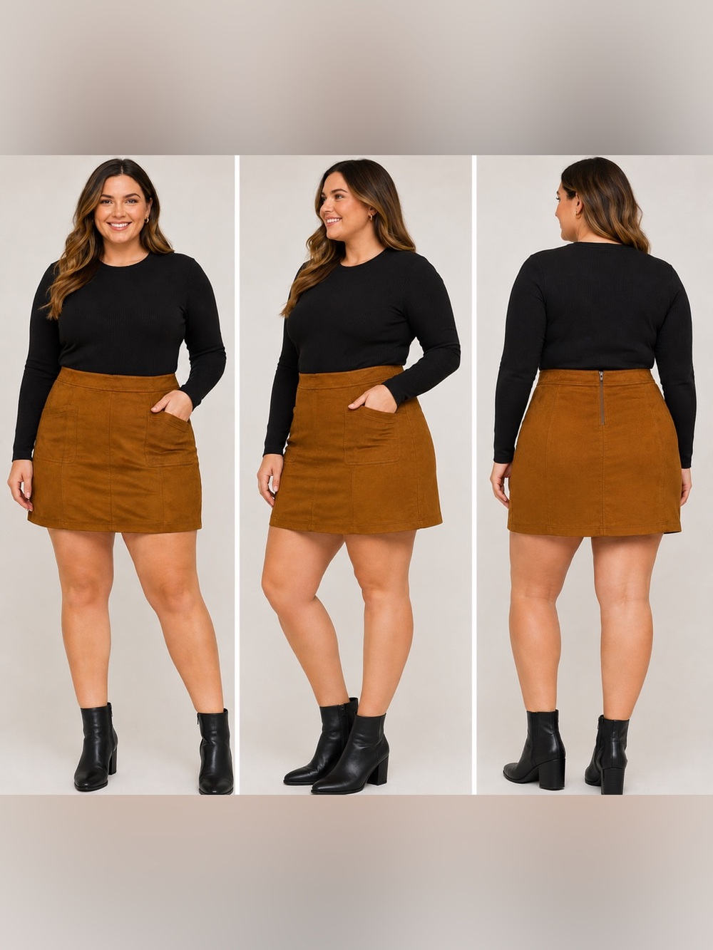 Old Navy Faux Suede A-Line Mini Skirt Brown Size 6